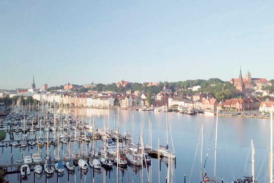 Blick auf den Flensburger Hafen