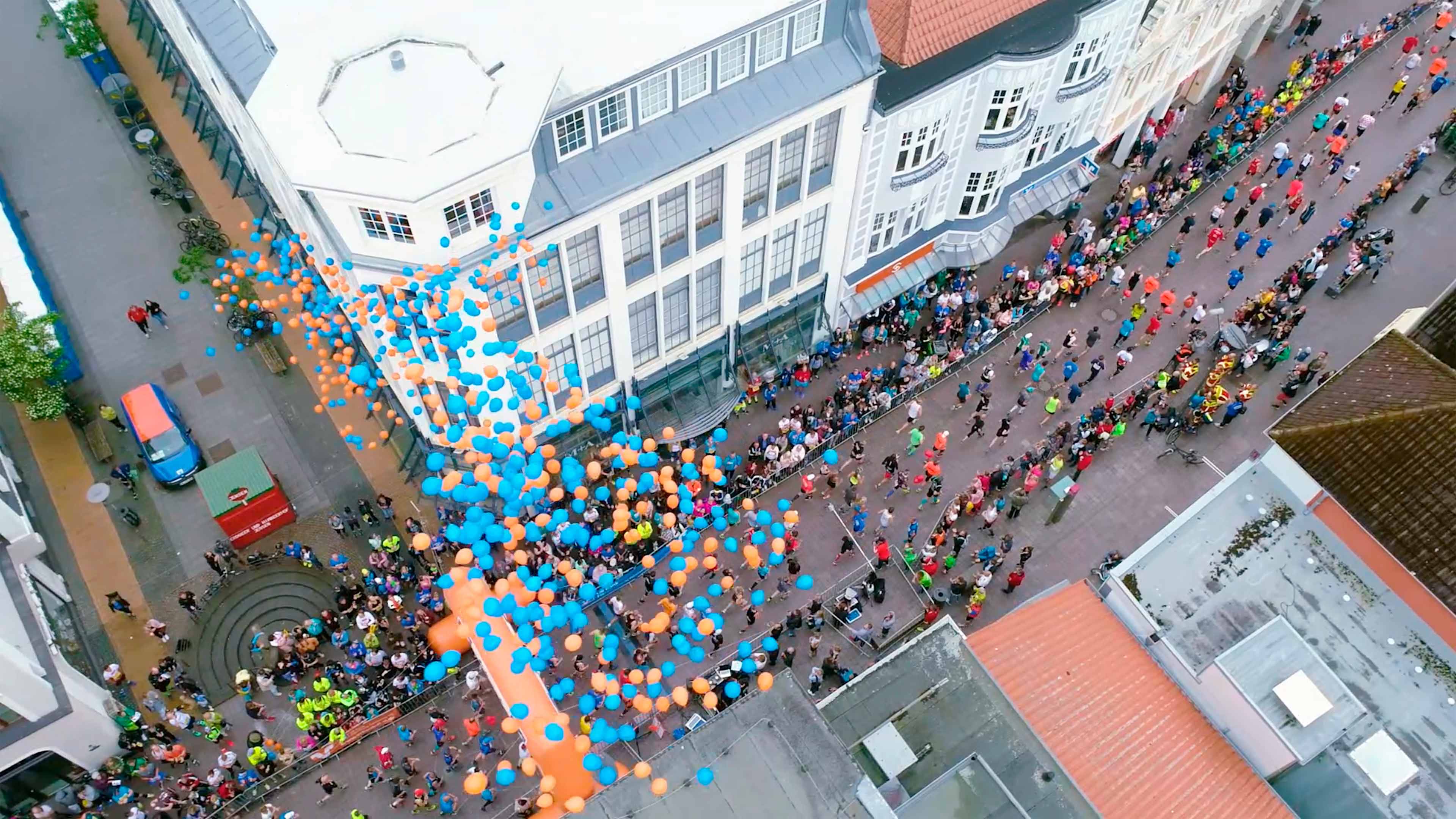Luftbild des Flensburg liebt dich Marathons
